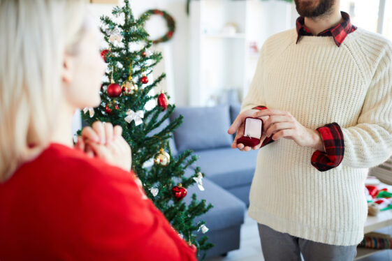 a couple getting engaged